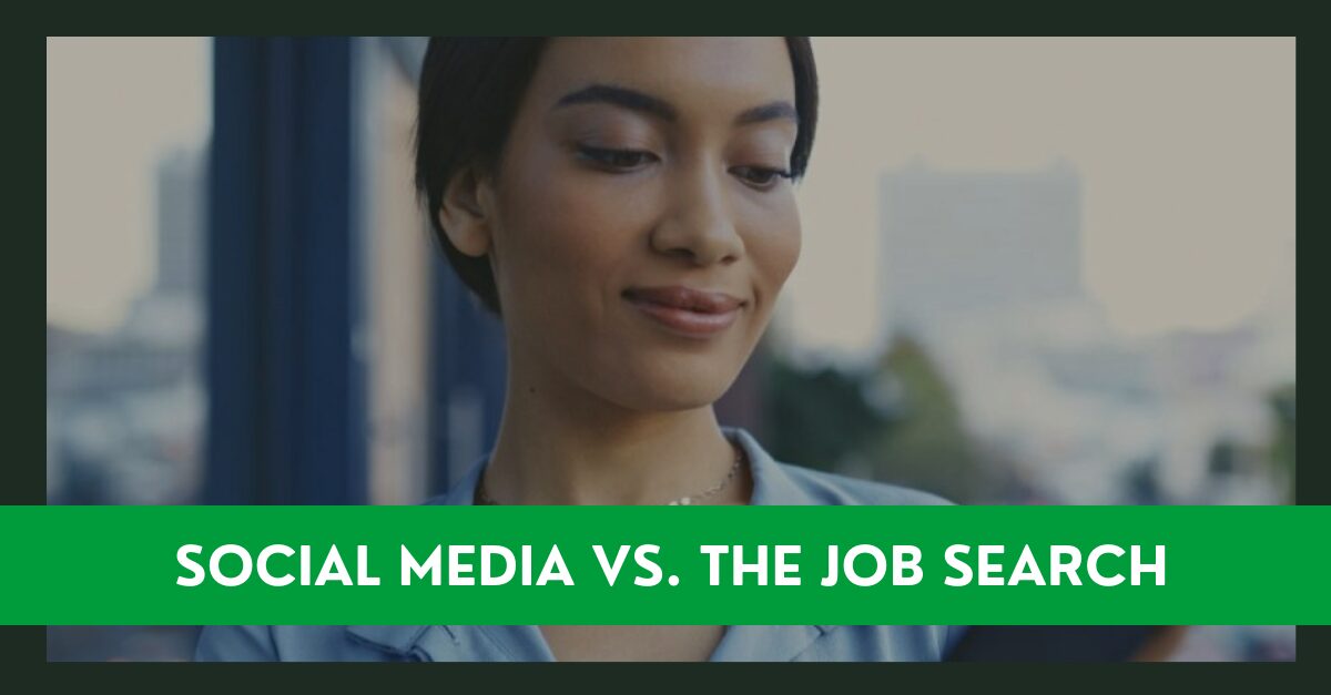 woman smiling at her smartphone using social media