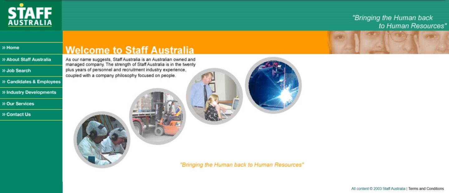 Staff Australia Website Screengrab 2004