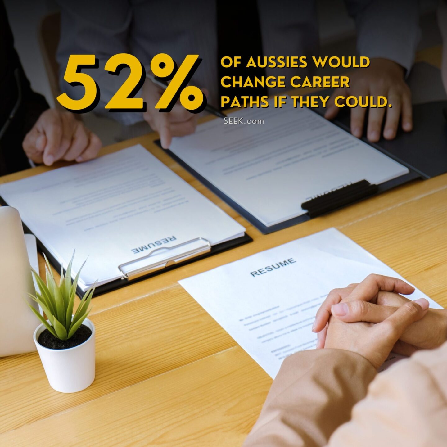 What Does the Future of Retirement Look Like? 4 Ways to Prepare 5 three people are sitting at a table with resumes, as if they are having a job interview.