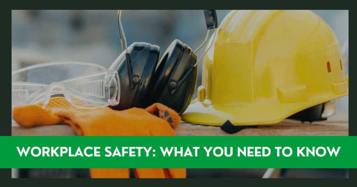News 2 a pair of safety glasses, gloves, ear protection earmuffs, and a hard hat sitting on top of a work bench